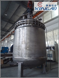 純鈦反應(yīng)釜1500L 制造好驗(yàn)收結(jié)束！